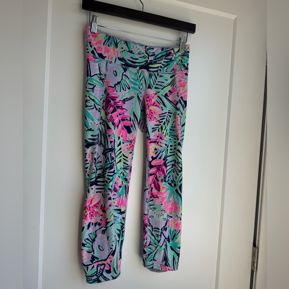 Lilly Pulitzer Workout Leggings Floral Print Capri Cut